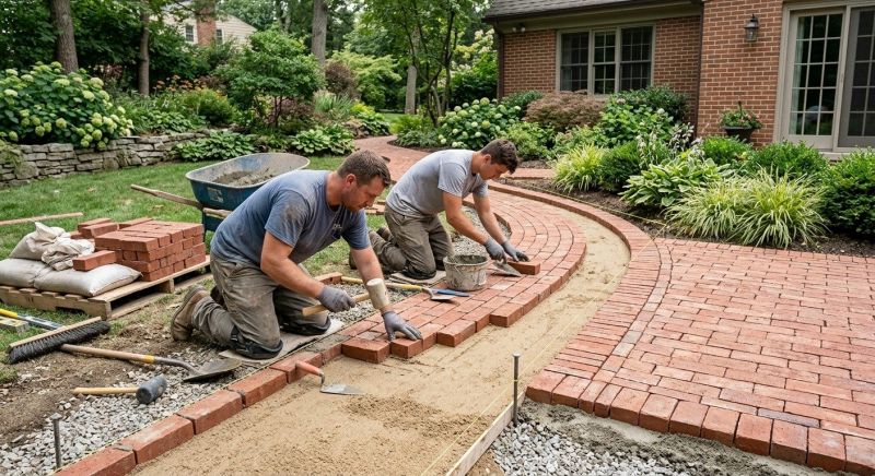 Brick Hardscape Installation in Providence, RI